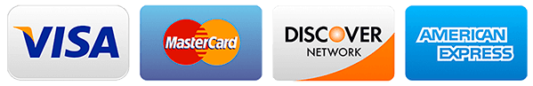 We Accept Checks and Credit and Debit Cards